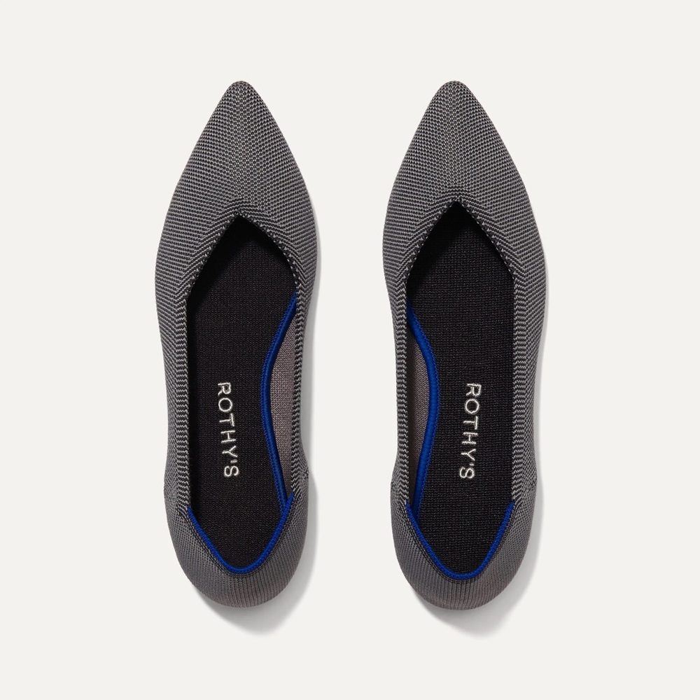 Rothy’s The Point Flat in Cloud Grey Birdseye